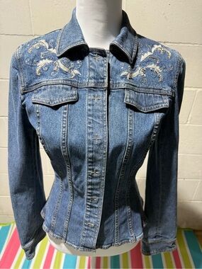 Embellished Blue Denim Jacket